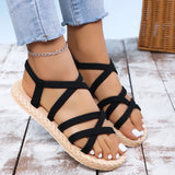 Women's Fashionable Lace-Up Non-Slip Wear-Resistant Soft Bottom Comfort Flat Heel Sandals